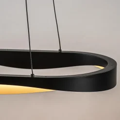 Hanglamp Ascoli ovaal zwart/matgoud