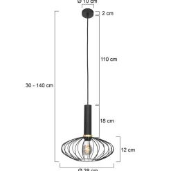 Hanglamp Aureole ovaal zwart
