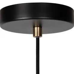 Hanglamp badkamer zwart met brons IP44