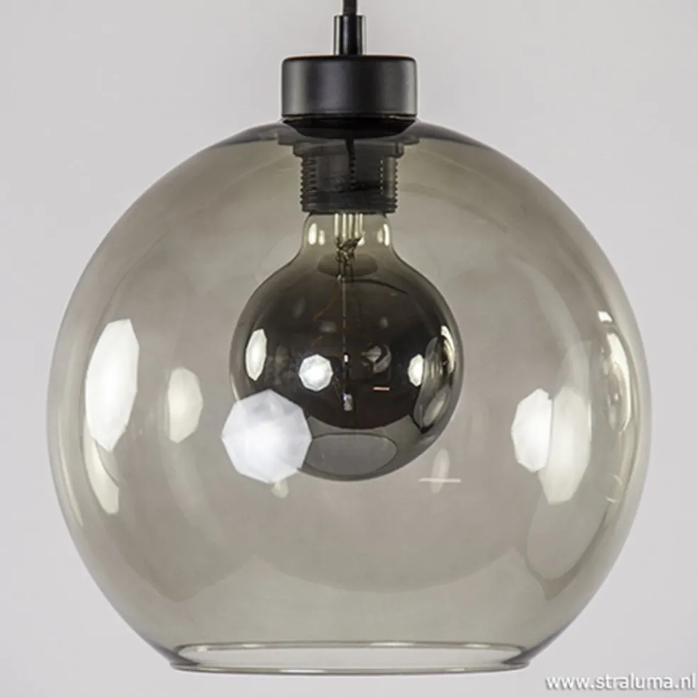 Hanglamp balk 3L smoke bolglas