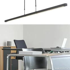 Hanglamp balk zwart 160cm up+down dtw