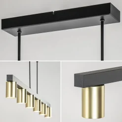 Hanglamp Bounce 6L 160cm zwart/goud