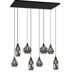 Hanglamp Cambio 8L zwart + smoke glas