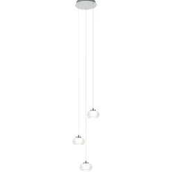 Hanglamp chroom/helder glas 3-lichts
