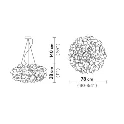 Hanglamp Clizia zwart 78cm