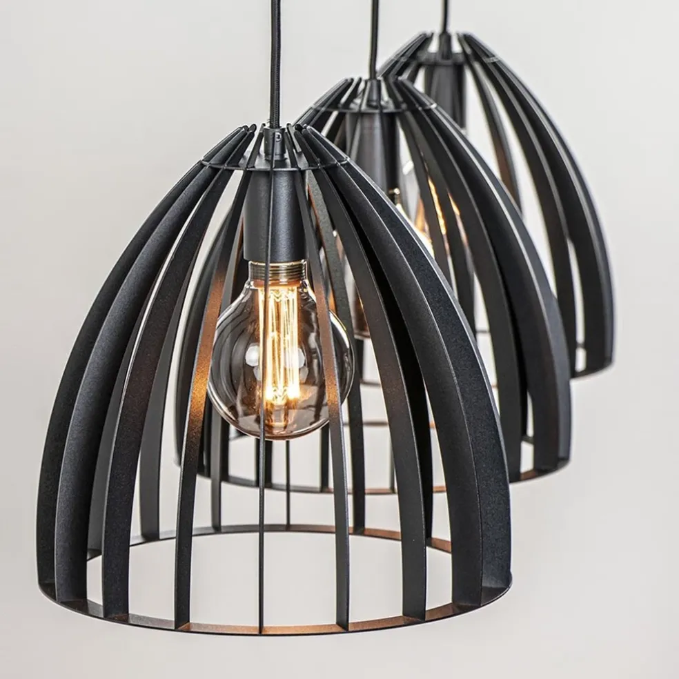 Hanglamp Dean 3-lichts zwart