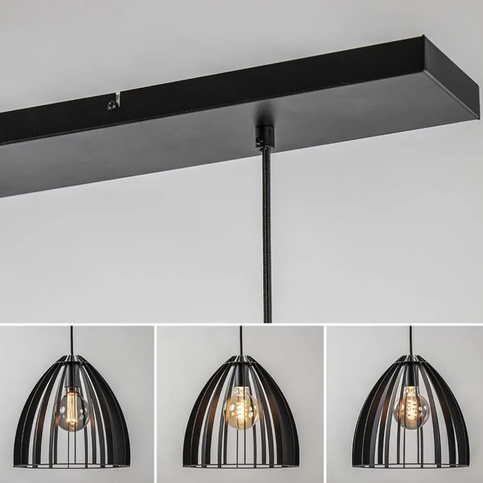 Hanglamp Dean 3-lichts zwart