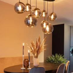 Hanglamp Fantasy Globe 8L zwart+smoke