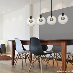 Hanglamp glazen bol 4-l modern clear