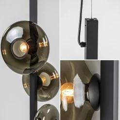 Hanglamp Hoseki verticaal zwart/smoke