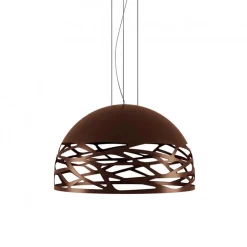 Hanglamp koepel brons 60cm 3xe27