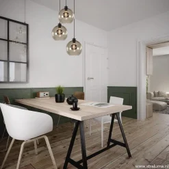 Hanglamp 3-lichts rond glas smoke 25 cm