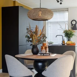 Hanglamp Maze bamboe/zwart 60cm