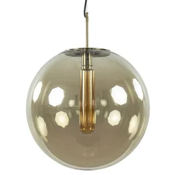Hanglamp Medina 48cm messing + amber glas