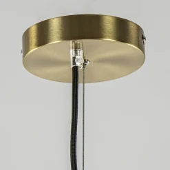 Hanglamp Medina 48cm messing + amber glas