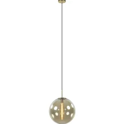 Hanglamp Medina satin gold/amber glas 40cm