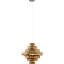 Hanglamp Oaknut hout 7 ringen