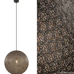 Hanglamp Oronero bol zwart/goud 60cm