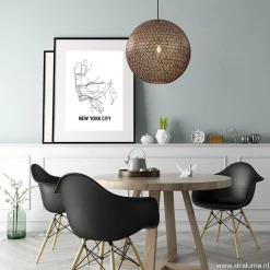 Hanglamp Oronero bol zwart/goud 60cm