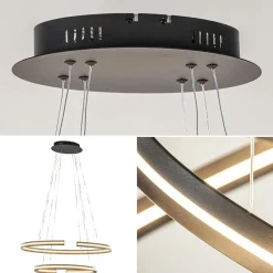 Hanglamp ovaal dubbel zwart