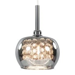 Hanglamp Pearl klein chroom + smoke glas