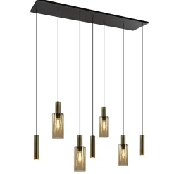 Hanglamp Perugia 7L brons/zwart