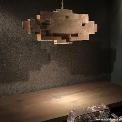 Hanglamp rechthoek speels antiek zilver