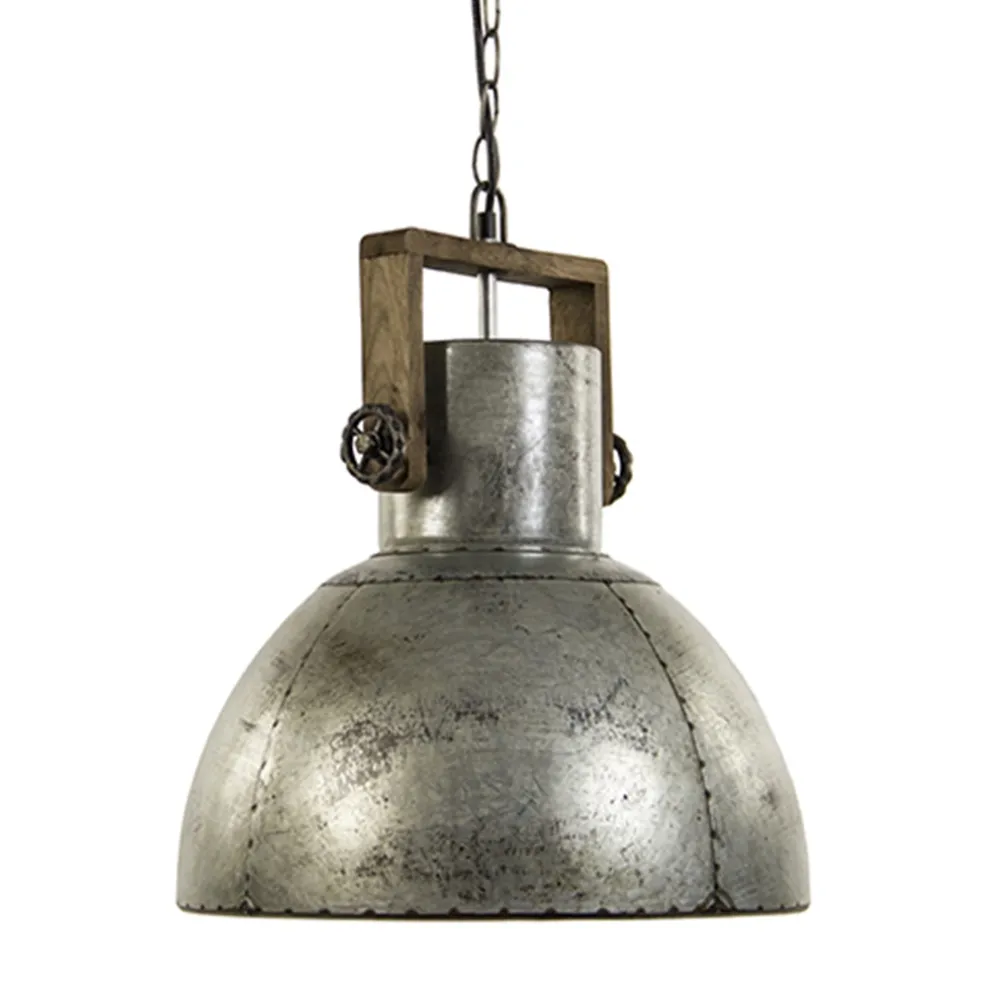 Hanglamp Shelly industrieel zink/hout