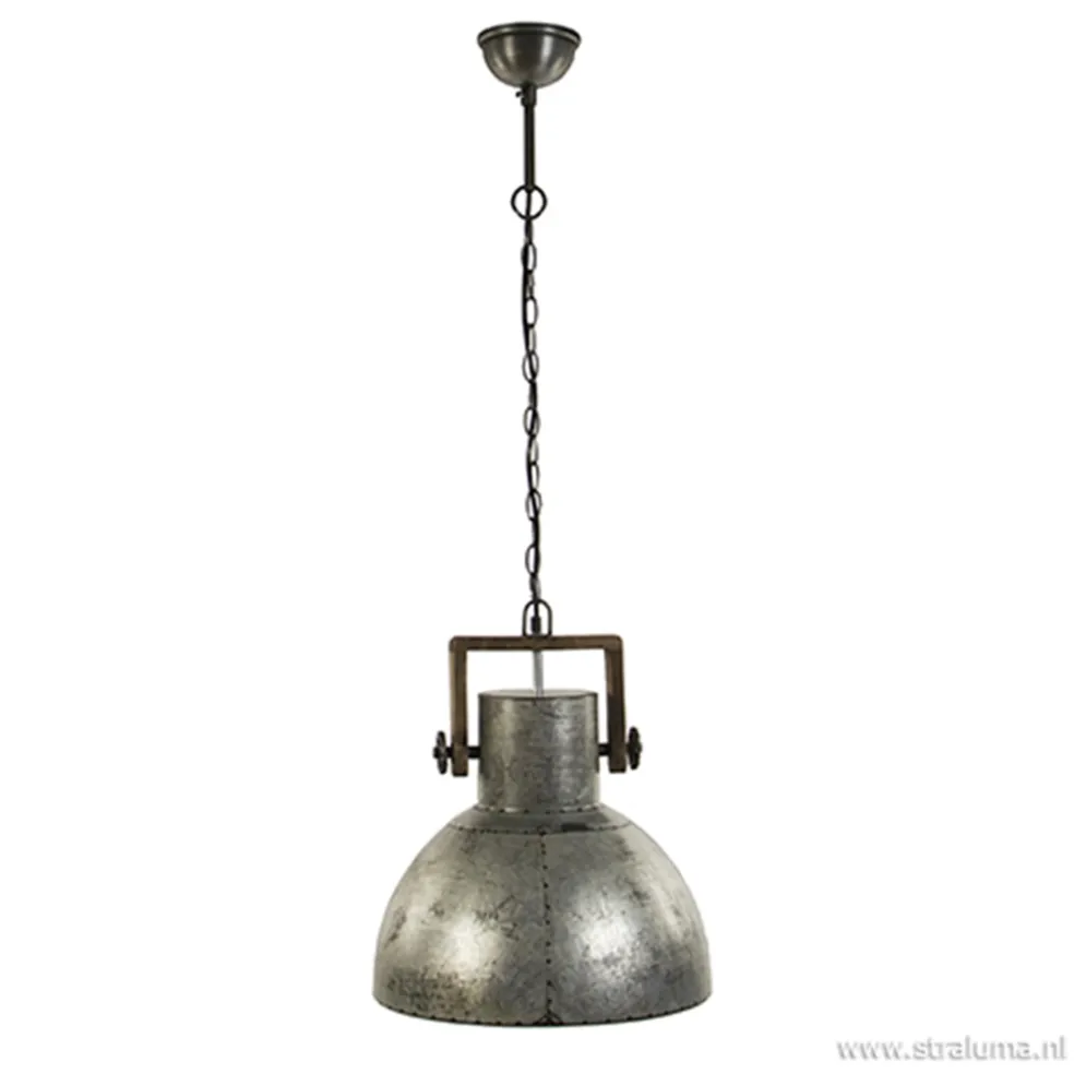 Hanglamp Shelly industrieel zink/hout