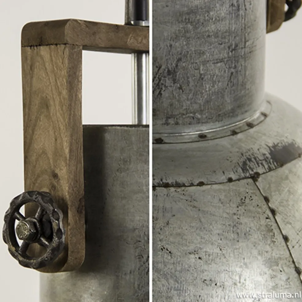 Hanglamp Shelly industrieel zink/hout