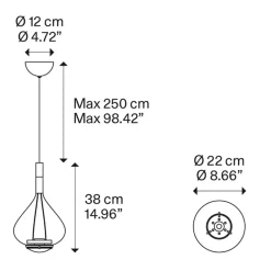 Hanglamp Sky-Fall klein brons
