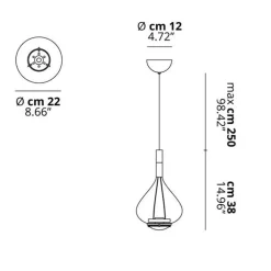 Hanglamp Sky-fall medium clear inclusief LED