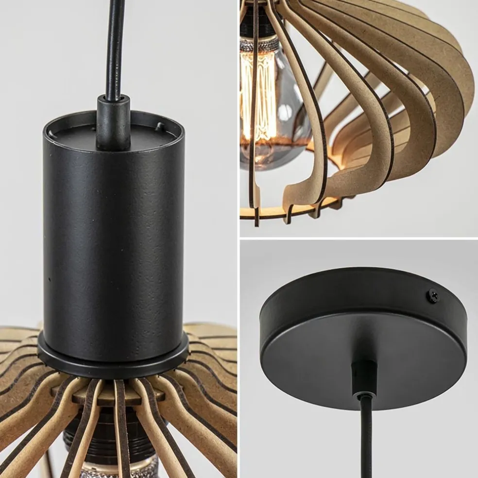 Hanglamp Ufo naturel hout 35cm