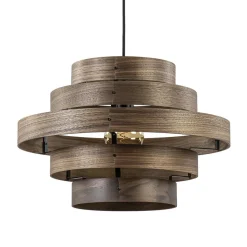 Hanglamp Walnut 6-ringen hout/zwart