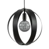 Hanglamp zwart metalen ringen 40 cm