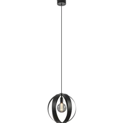 Hanglamp zwart metalen ringen 40 cm