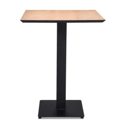 Horeca Bartafel vierkant 80x80 zwart met eiken