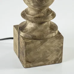 Houten lampvoet Cumani met bronzen fitting