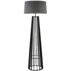 Houten lampvoet mat zwart exclusief kap