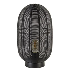 Industriële draad tafellamp Ophra zwart