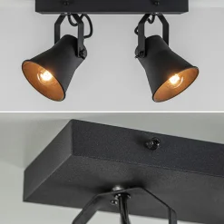 Industriële 2-lichts plafondspot mat zwart