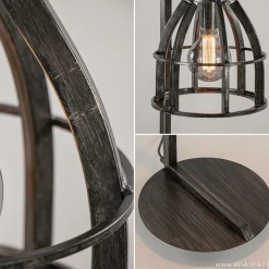 Industriële tafellamp antiek zwart