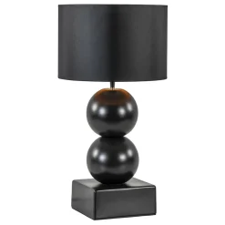 Keramieken tafellamp bollen zwart met kap