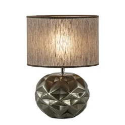 Keramieken tafellamp bruin met bruine kap