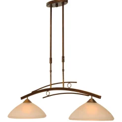 Klassieke hanglamp Bolzano brons amber