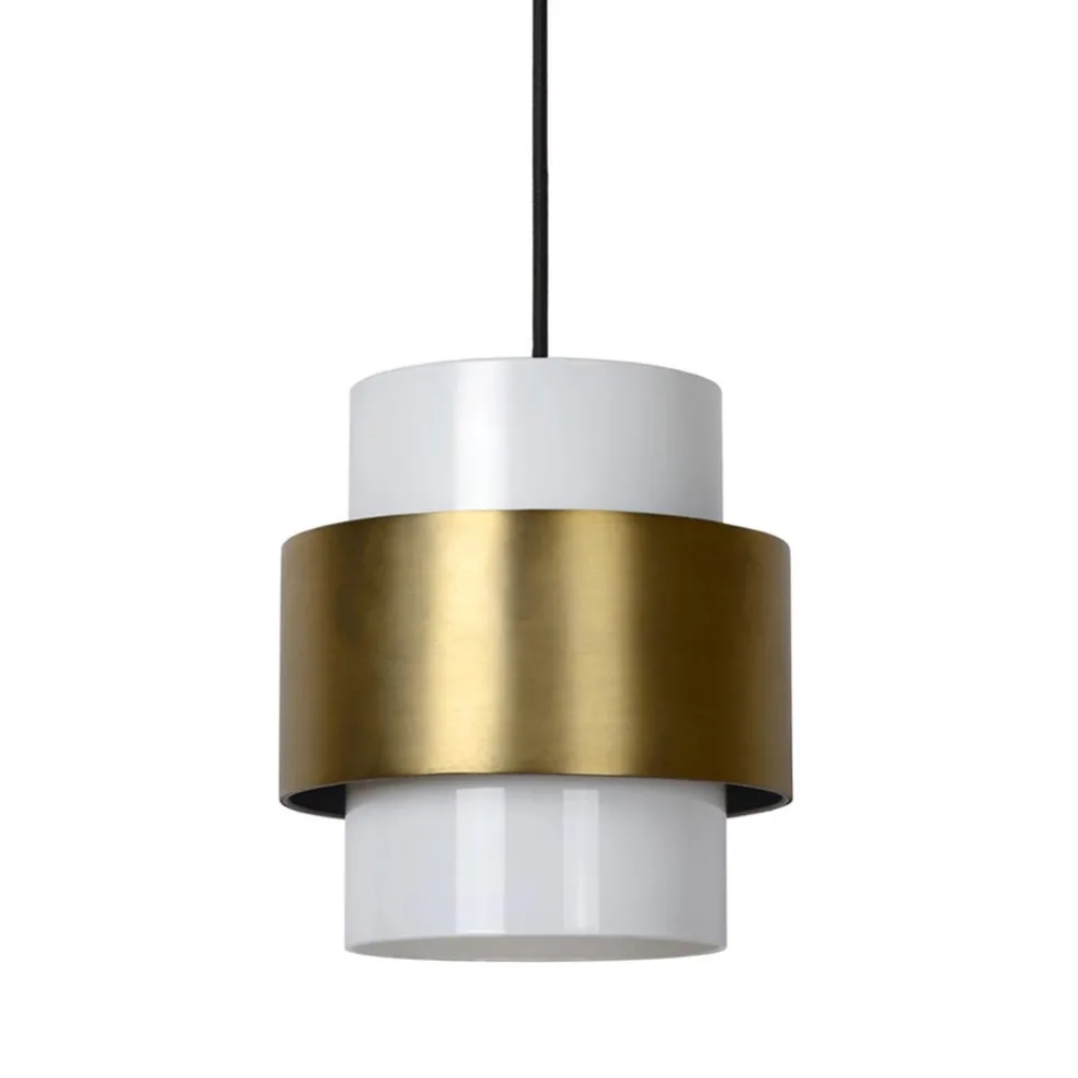 Klassieke hanglamp goud met opaal glazen kap