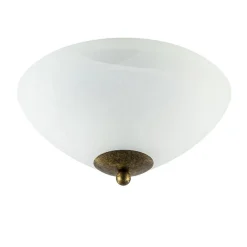 Klassieke plafondlamp gevlamd glas met brons 30 cm