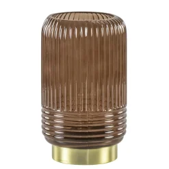 Klassieke tafellamp Lipa donker bruin op batterijen