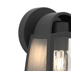 Kleine buitenlamp lantaarn wand mat zwart