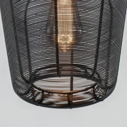 Kleine draad hanglamp Adeta mat zwart